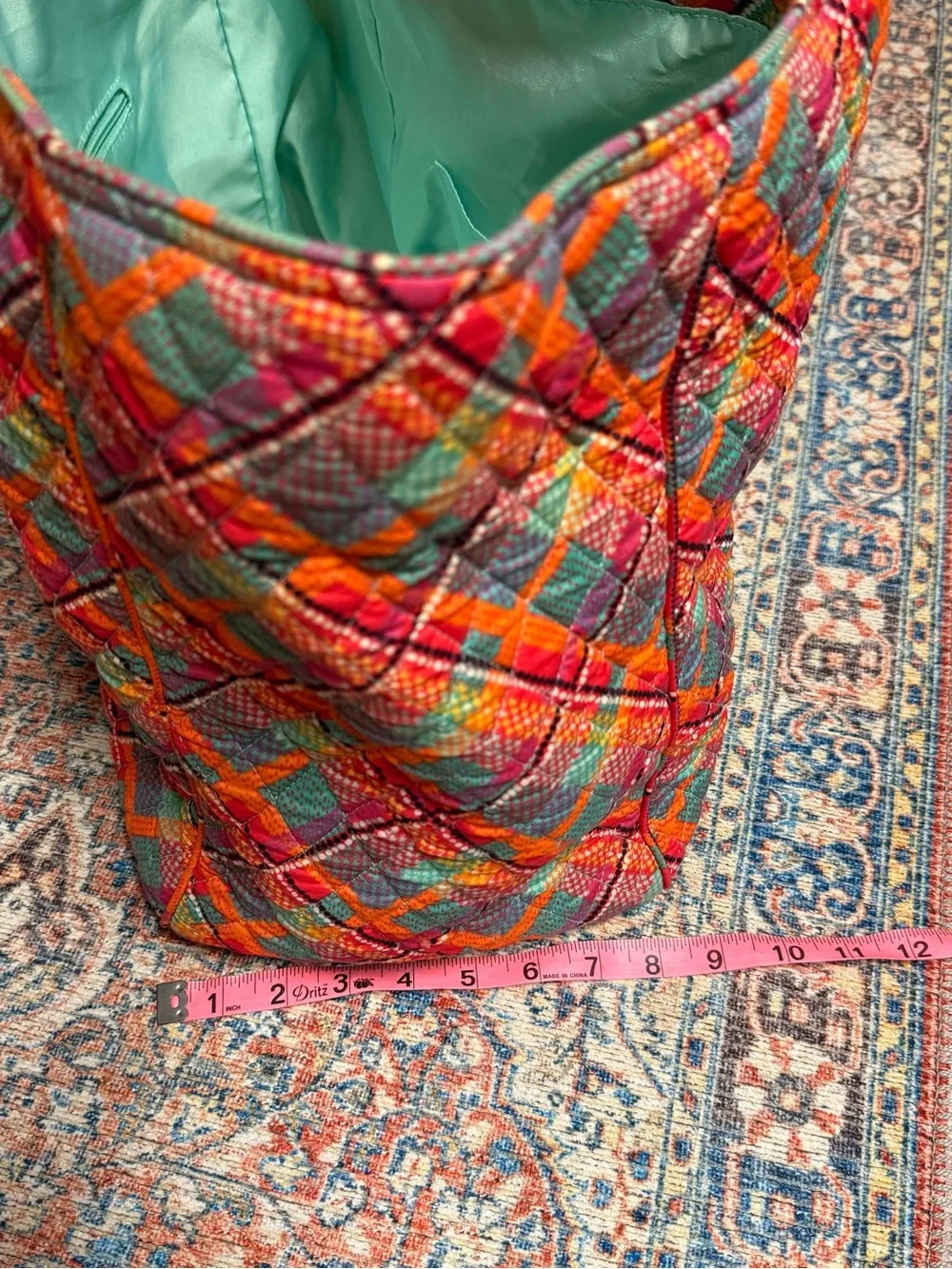 Vera Bradley Quilted Plaid Tote Rumba